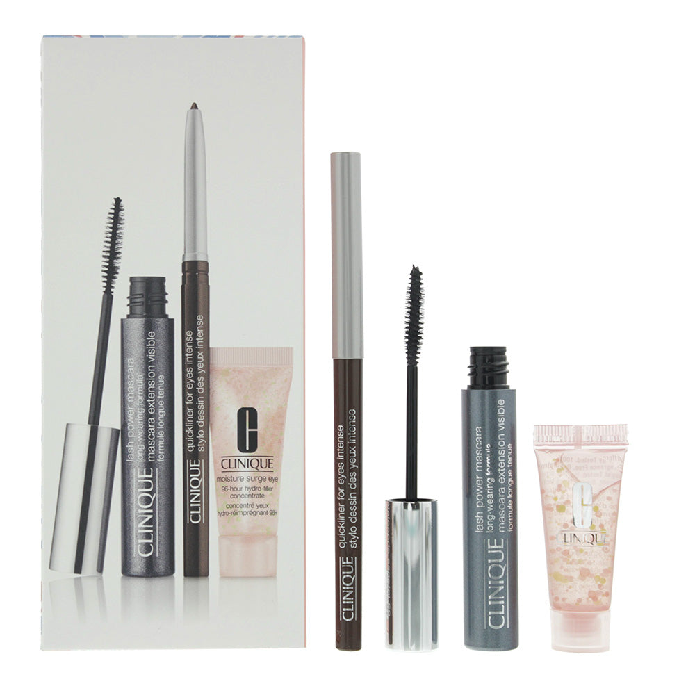 Clinique 3 Piece Gift Set: Black Onyx Mascara 6ml - Hydro-Filler Concentrate 5ml - Intense Chocolate Eyeliner 0.14g