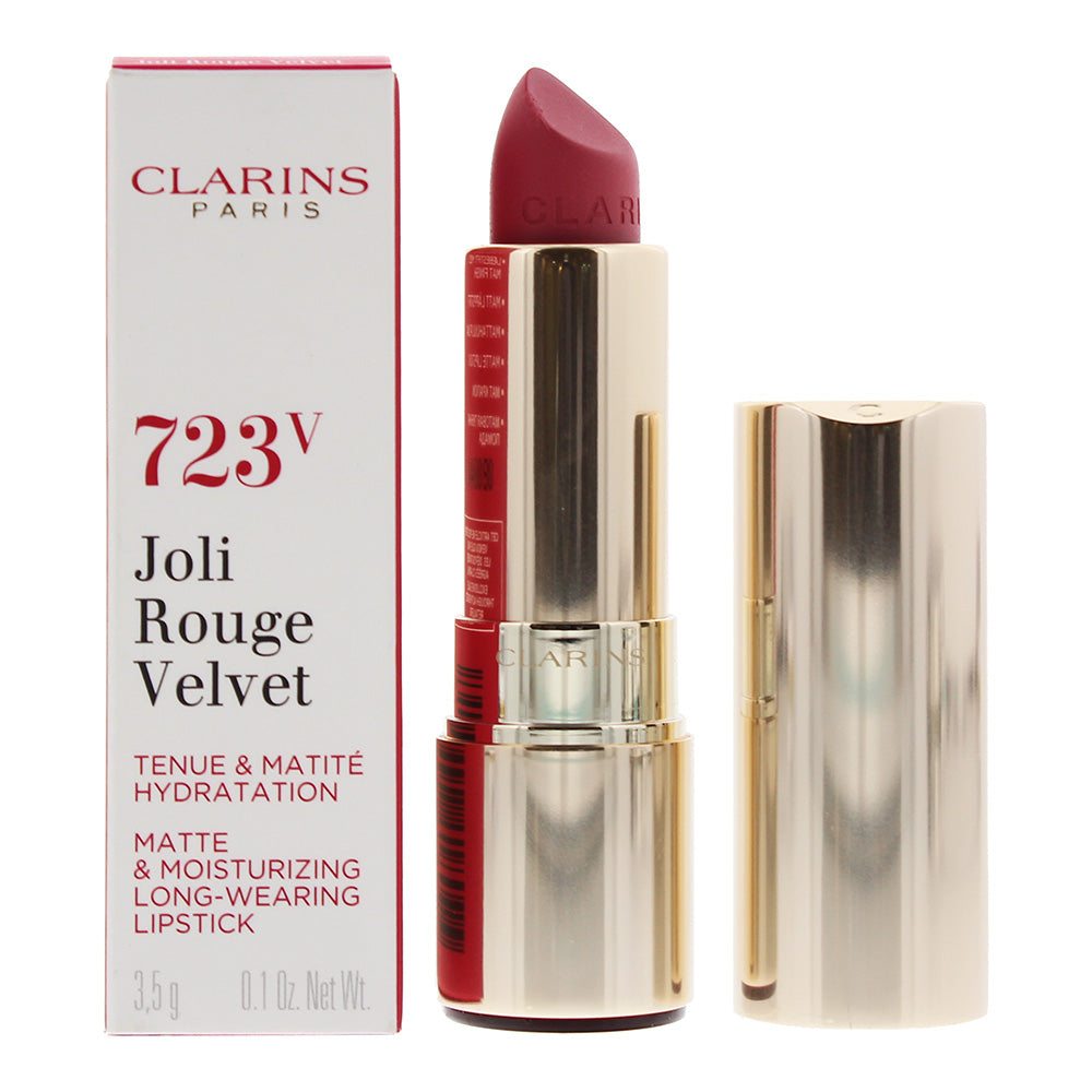 Clarins Joli Rouge Velvet Matte & Moisturizing Long Wearing Lipstick No.723V Rasberry 3.5g