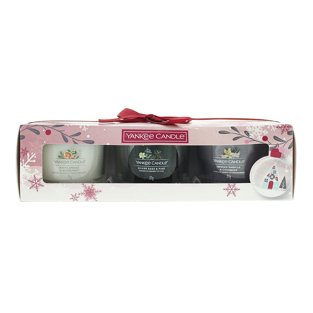 Yankee Candle 3 Piece Gift Set: White Spruce & Grapefruit 37g - Silver Sage & Pine 37g - Smoked Vanilla & Cashmere 37g