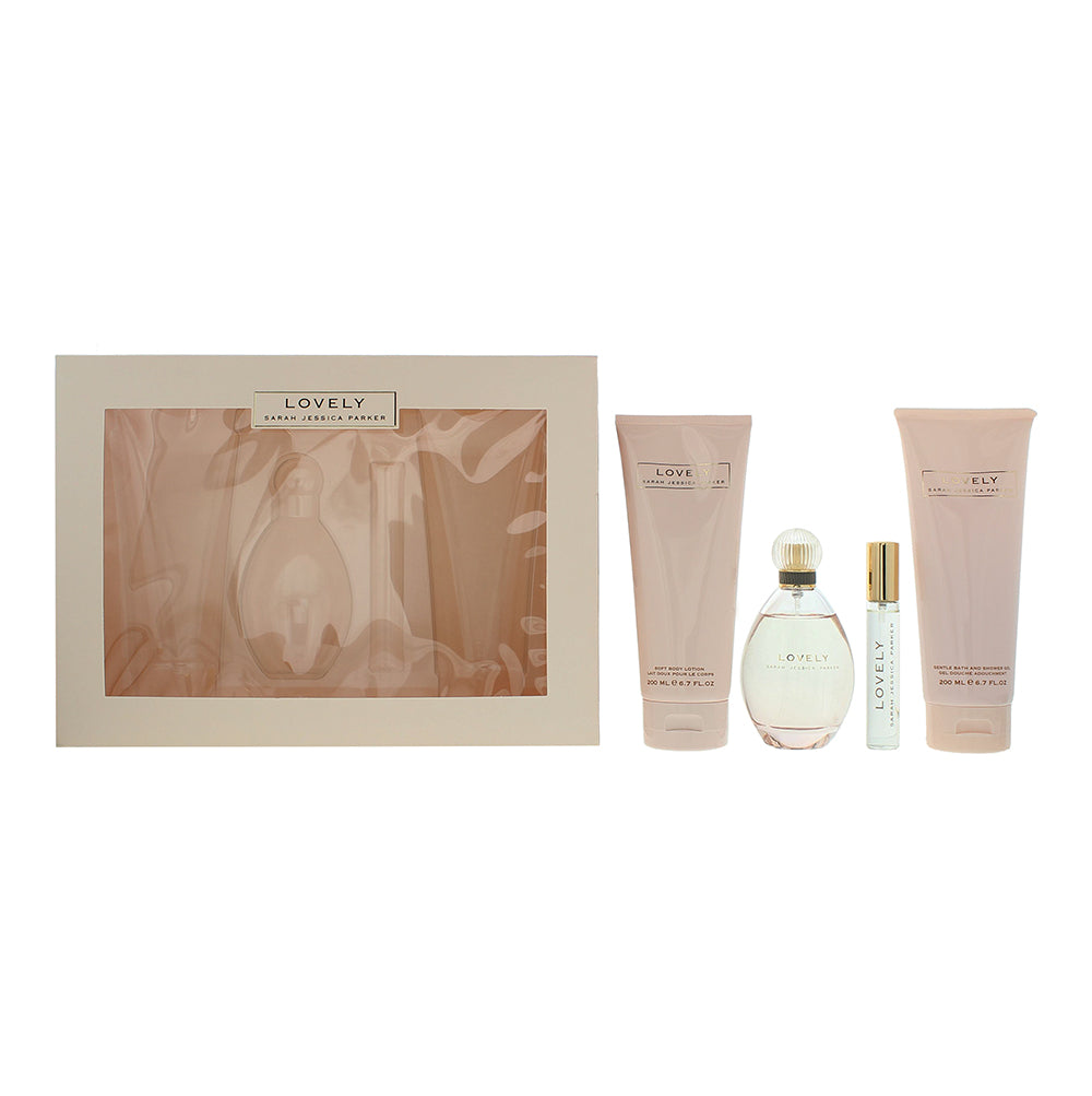 Sarah Jessica Parker Lovely 3 Piece Gift Set: Eau De Parfum 100ml - Body Lotion 200ml - Shower Gel 200ml - Eau De Parfum 15ml